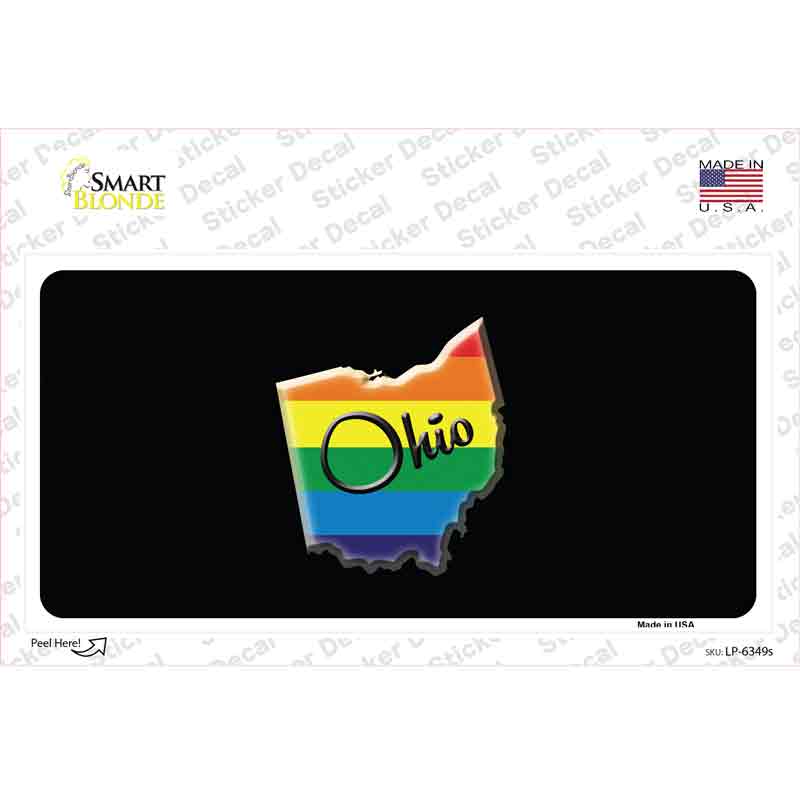 LP-6349s-M Ohio Rainbow Novelty Sticker Decal - Medium