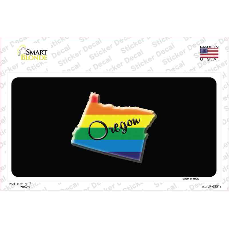 LP-6351s-M Oregon Rainbow Novelty Sticker Decal - Medium