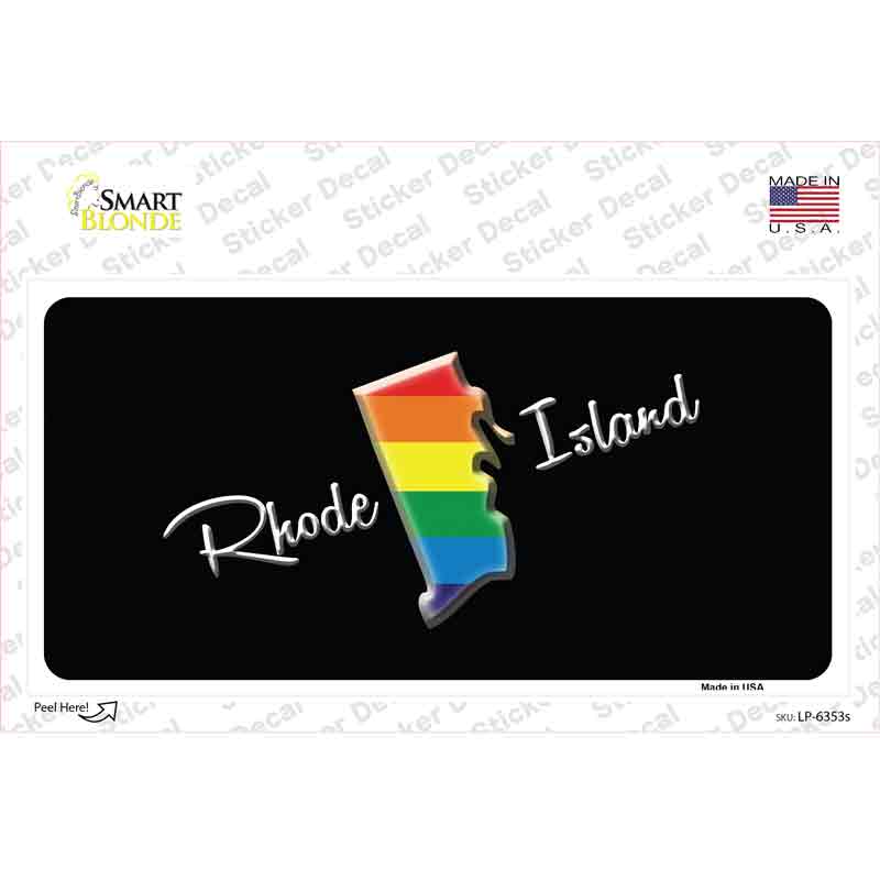 LP-6353s-M Rhode Island Rainbow Novelty Sticker Decal - Medium
