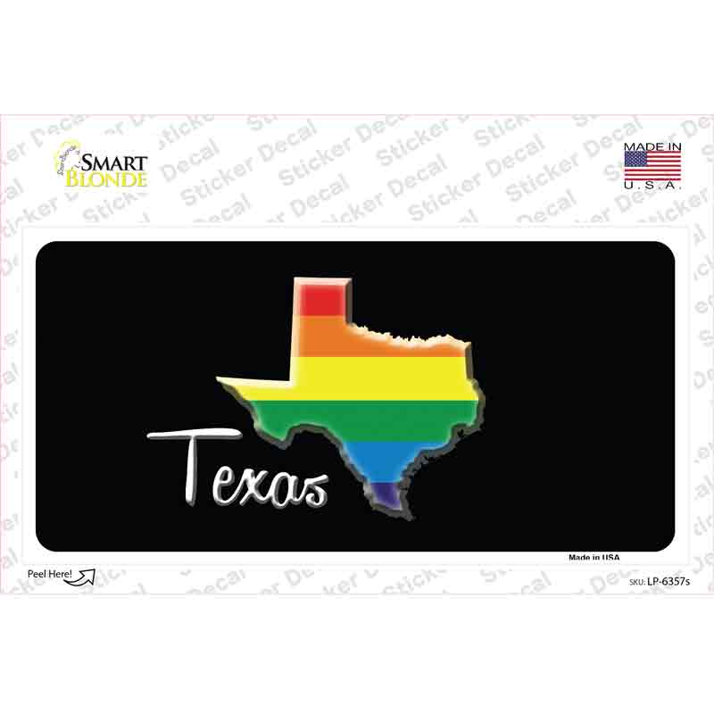 LP-6357s-M Texas Rainbow Novelty Sticker Decal - Medium