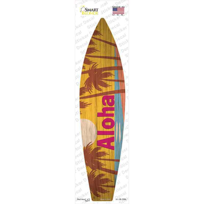SB-308s-M Aloha Sunset Novelty Surfboard Sticker Decal - Medium