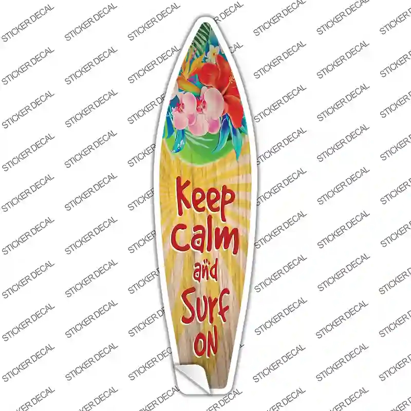 SB-336s-XL Keep Calm & Surf on Novelty Surfboard Sticker Decal - Extra Large