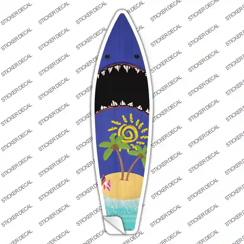 SB-339s-S Shark & Beach Novelty Surfboard Sticker Decal - Small