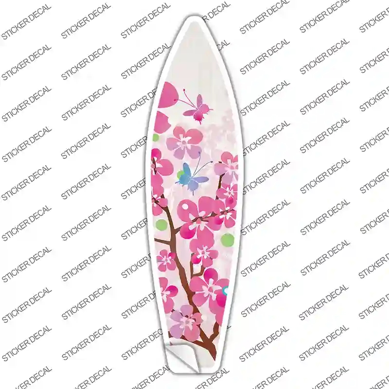 SB-397s-XL Pink Flowers Novelty Surfboard Sticker Decal - Extra Large