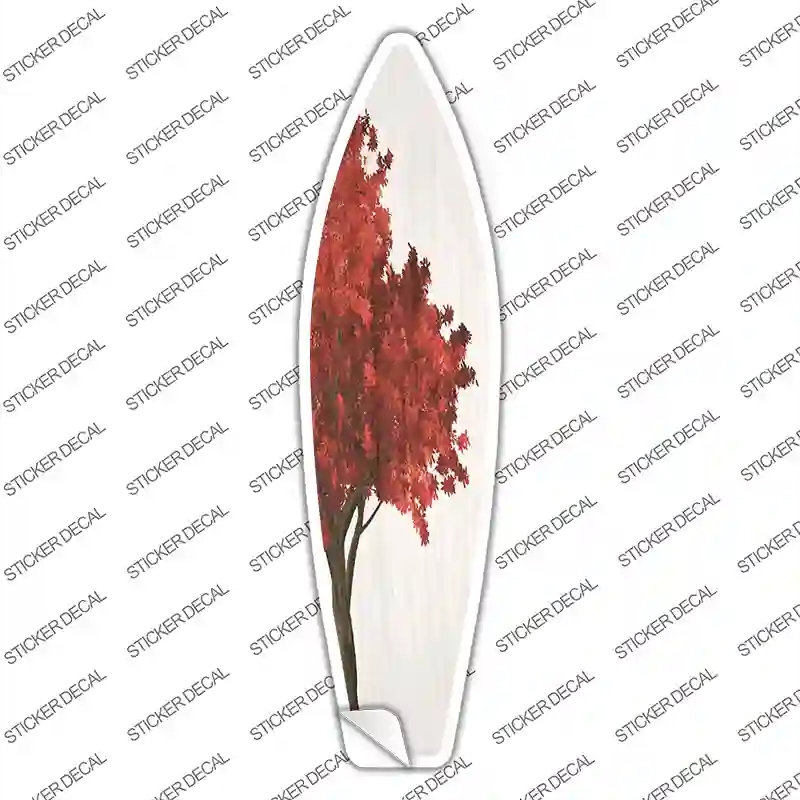 SB-398s-L Red Leaves & Tree Novelty Surfboard Sticker Decal - Large