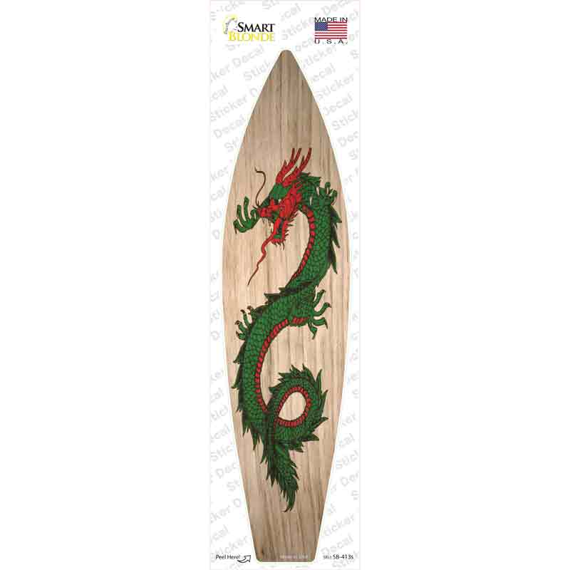 SB-413s-M Green Dragon Novelty Surfboard Sticker Decal - Medium