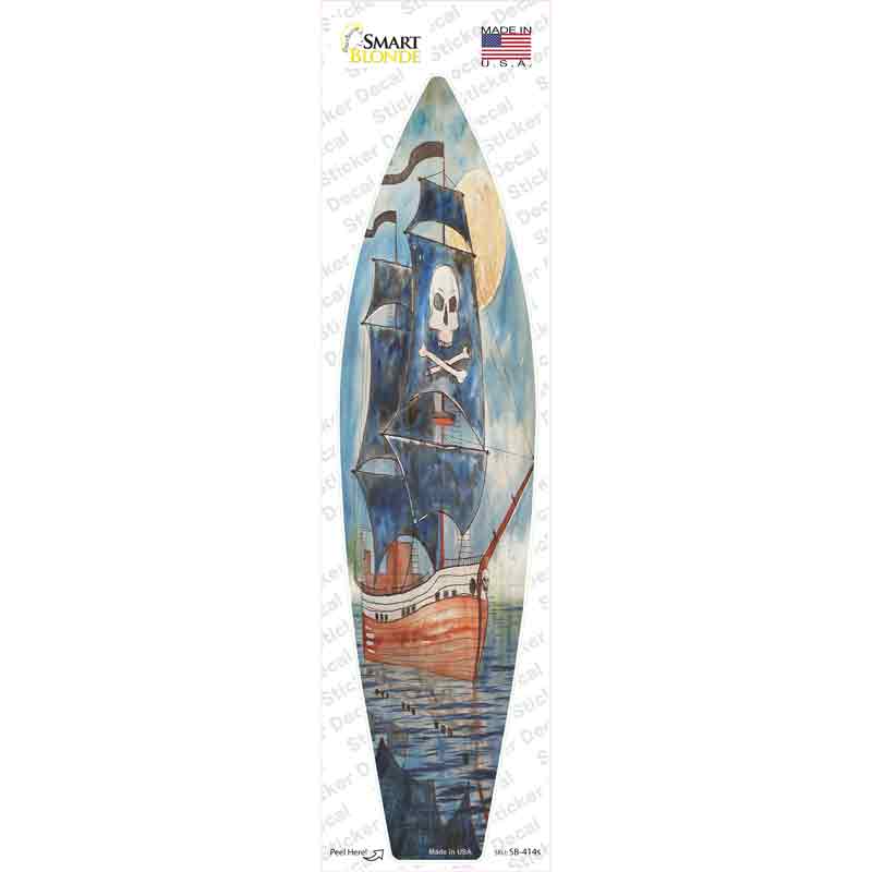 SB-414s-M Pirate Ship Novelty Surfboard Sticker Decal - Medium