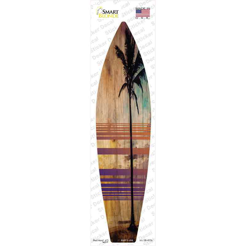 SB-415s-M Tall Palm Tree Novelty Surfboard Sticker Decal - Medium