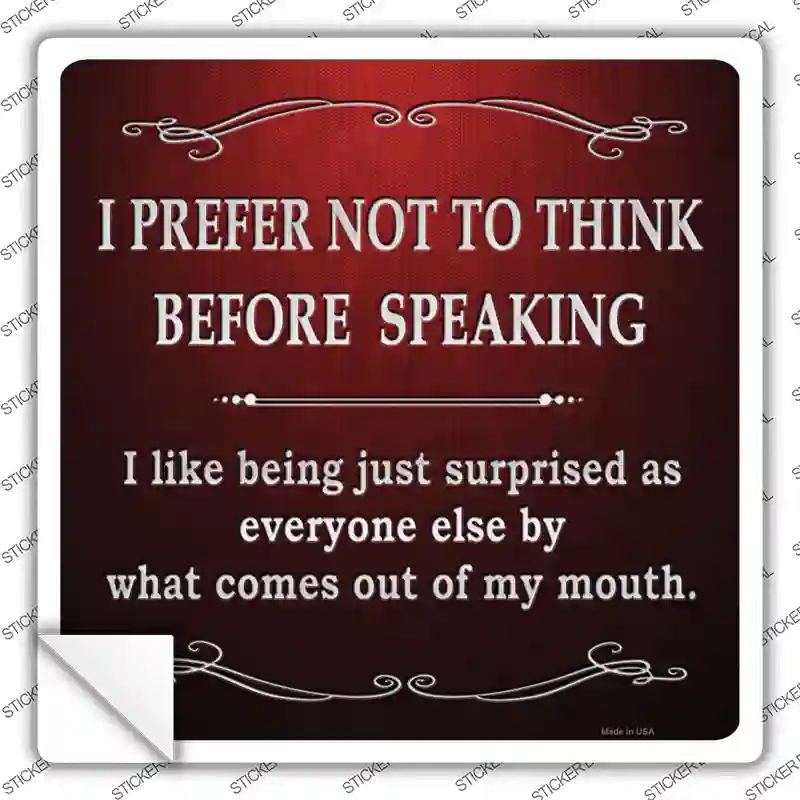 SQ-087s-L I Like Being Surprised Novelty Square Sticker Decal - Large