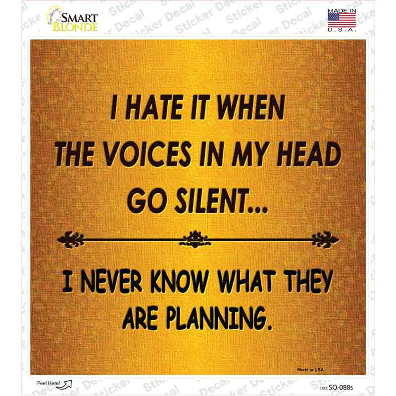 SQ-088s-M Go Silent Novelty Square Sticker Decal - Medium