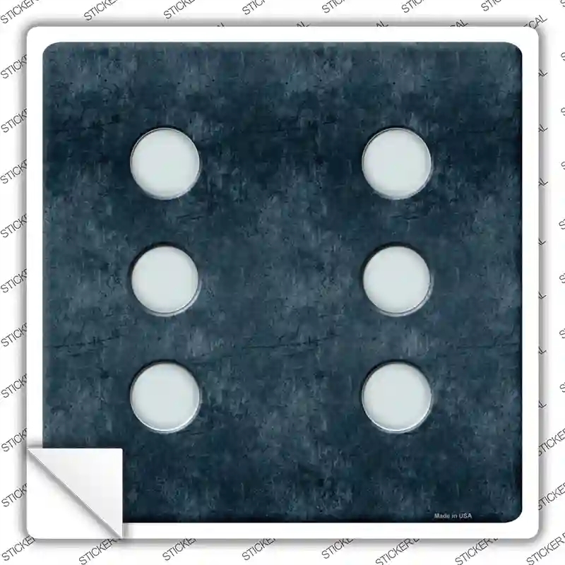 SQ-094s-S Dice Roll 6 Novelty Square Sticker Decal - Small