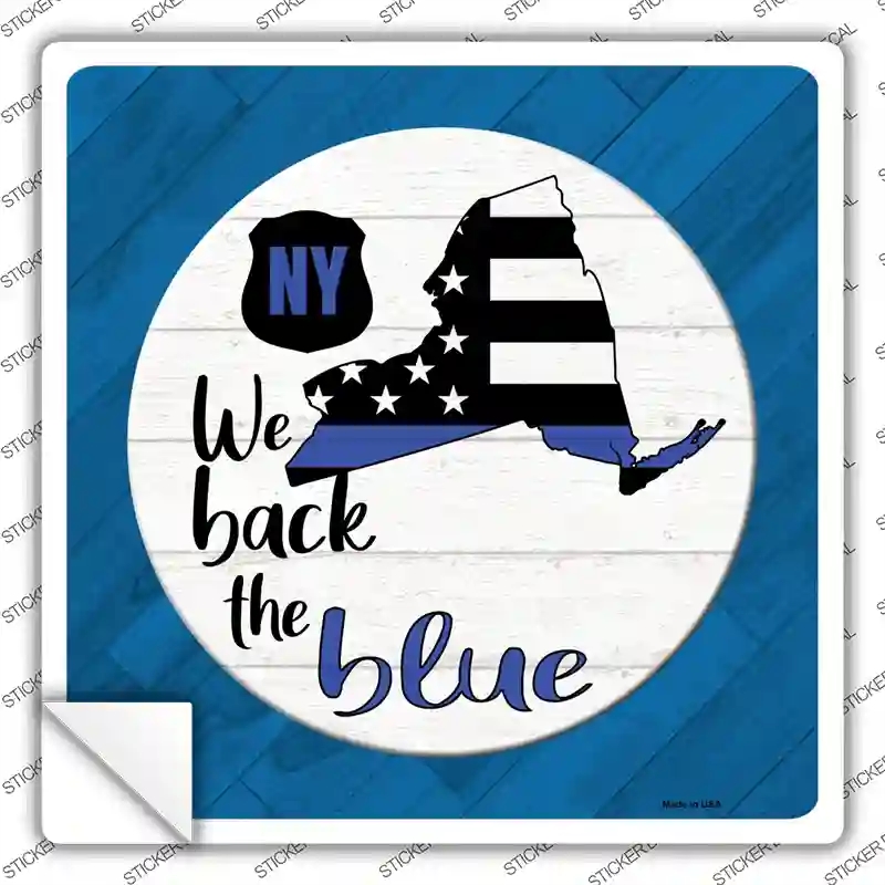 SQ-1034s-XL   York Back the Blue Novelty Square Sticker Decal - Extra Large
