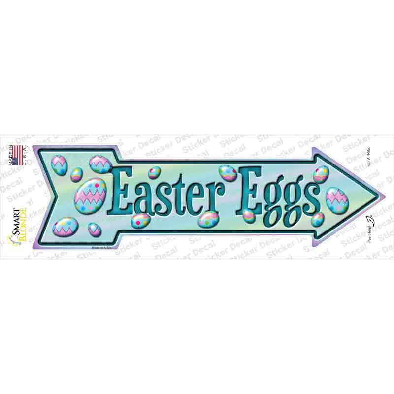 A-396s-M Easter Eggs Novelty Arrow Sticker Decal - Medium