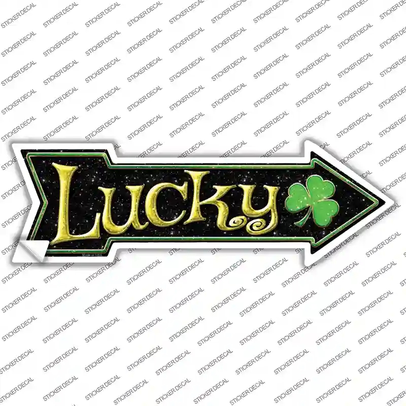 A-399s-XL Lucky Clover Novelty Arrow Sticker Decal - Extra Large