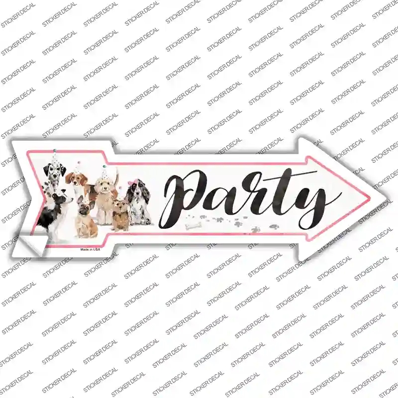 A-421s-S Dog Party Novelty Arrow Sticker Decal - Small