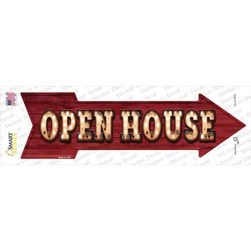 A-437s-M Open House Bulb Letters Novelty Arrow Sticker Decal - Medium