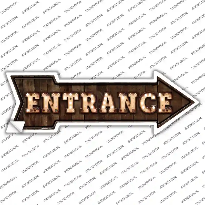 A-456s-S Entrance Bulb Letters Novelty Arrow Sticker Decal - Small