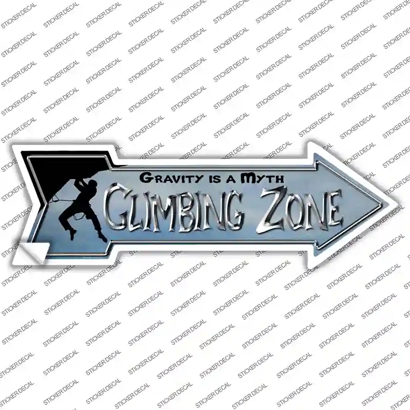 A-279s-L Climbing Zone Novelty Arrow Sticker Decal - Large