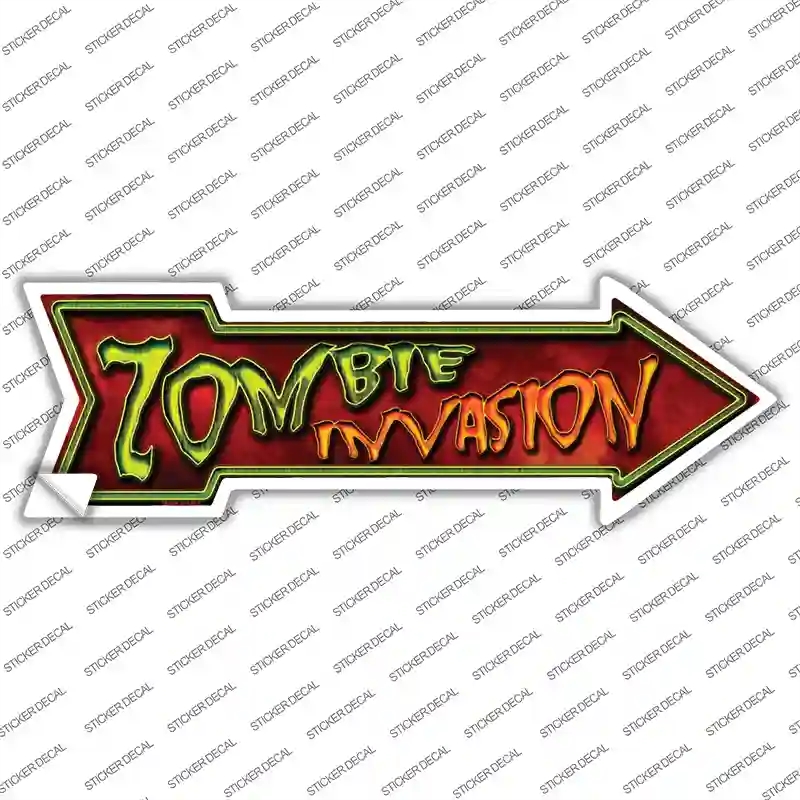 A-280s-XL Zombie Invasion Novelty Arrow Sticker Decal - Extra Large