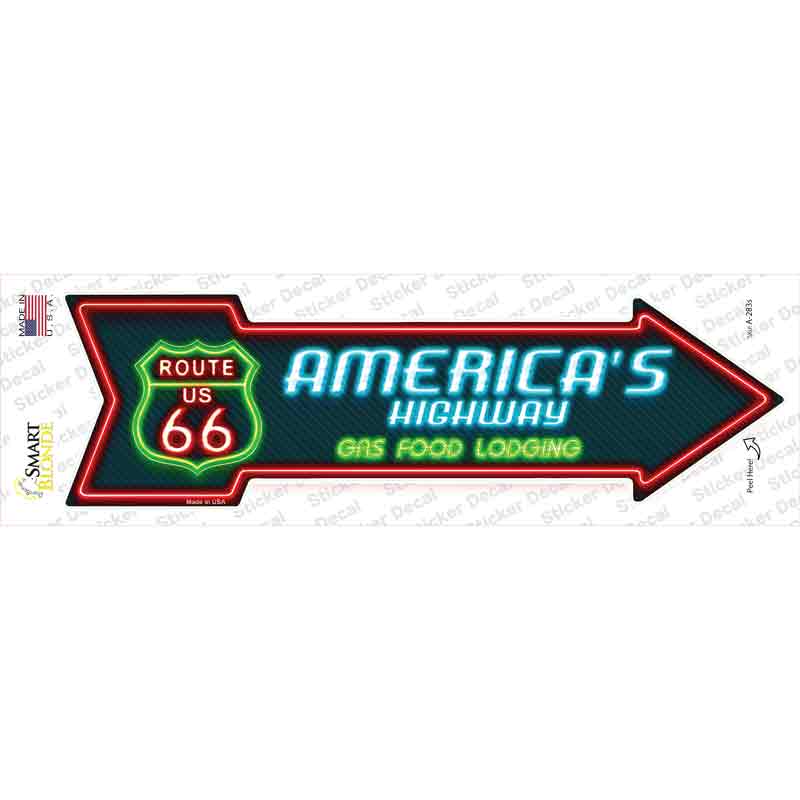 A-283s-M Route 66 Lodging Novelty Arrow Sticker Decal - Medium