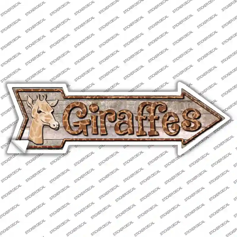 A-290s-S Giraffes Novelty Arrow Sticker Decal - Small