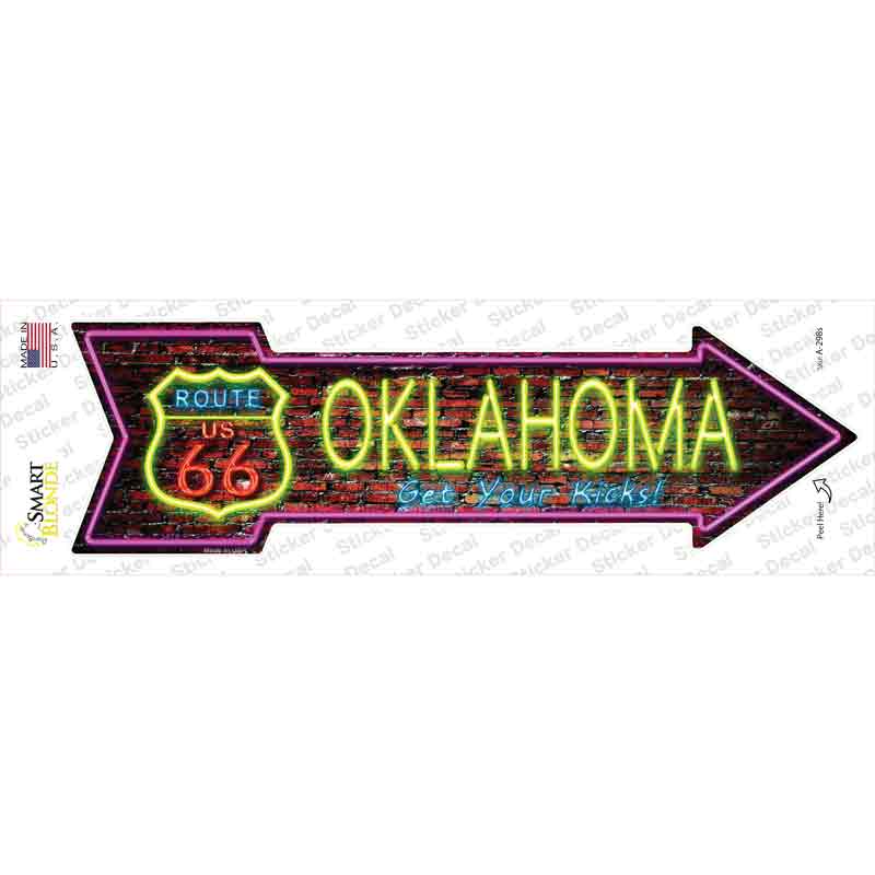 A-298s-M Oklahoma Neon Novelty Arrow Sticker Decal - Medium