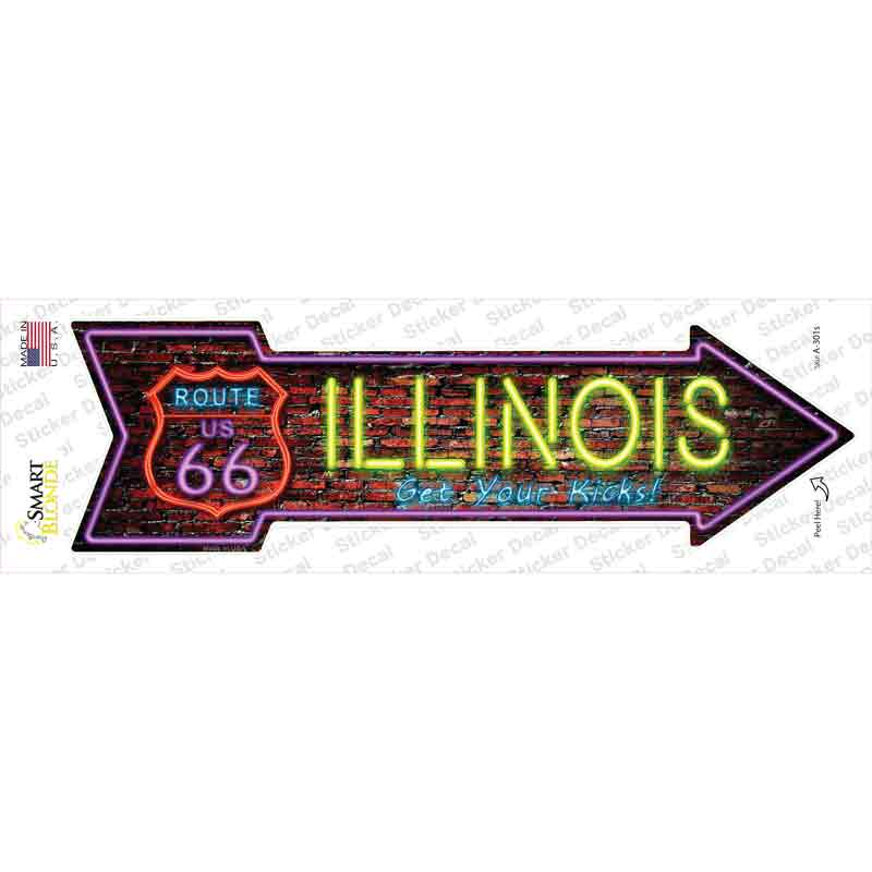 A-301s-M Illinois Neon Novelty Arrow Sticker Decal - Medium