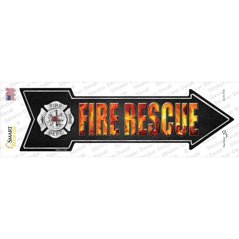 A-313s-M Fire Rescue Novelty Arrow Sticker Decal - Medium
