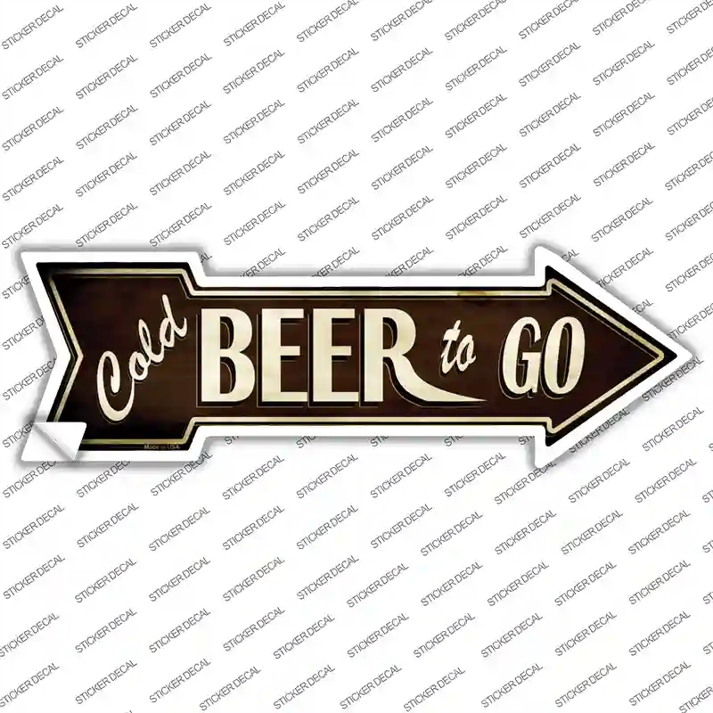 A-321s-L Cold Beer to Go Novelty Arrow Sticker Decal - Large