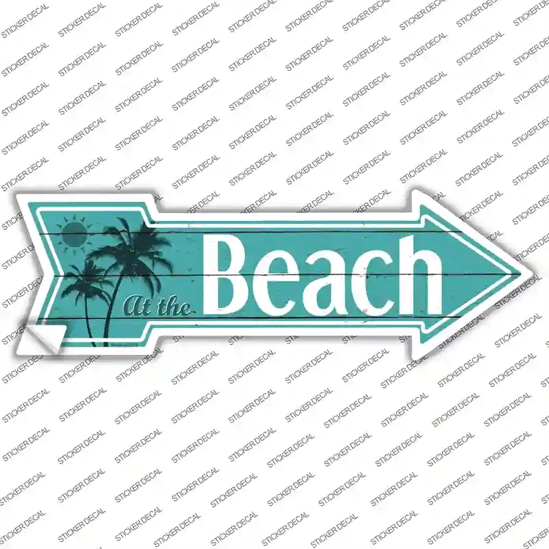 A-394s-S At the Beach Novelty Arrow Sticker Decal - Small