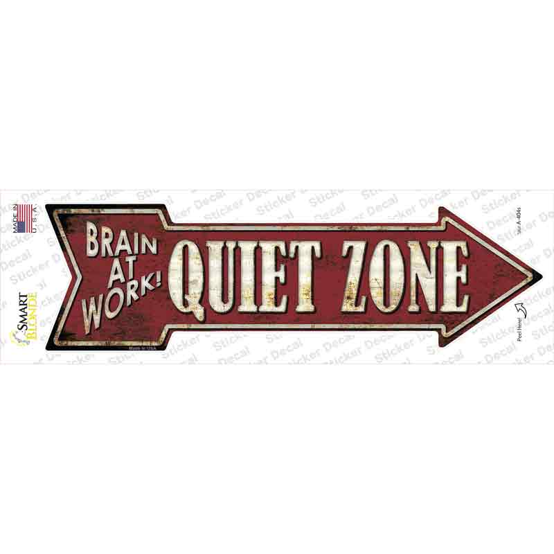 A-404s-M Quiet Zone Novelty Arrow Sticker Decal - Medium