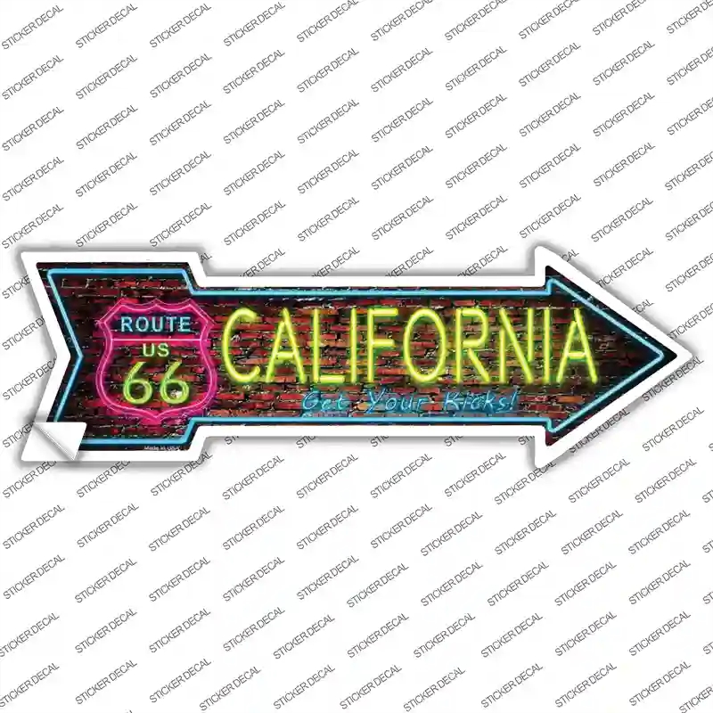 A-294s-L California Neon Novelty Arrow Sticker Decal - Large