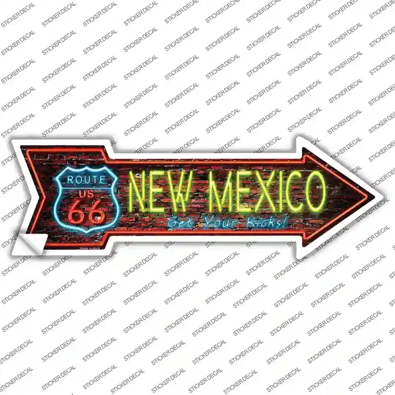 A-296s-L   Mexico Neon Novelty Arrow Sticker Decal - Large