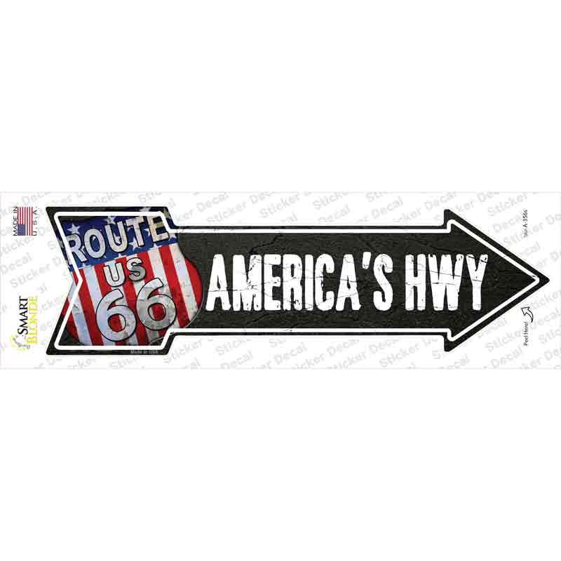 A-356s-M Americas Hwy Novelty Arrow Sticker Decal - Medium