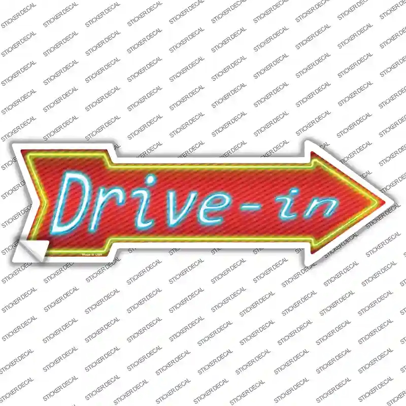 A-281s-S Drive in Novelty Arrow Sticker Decal - Small