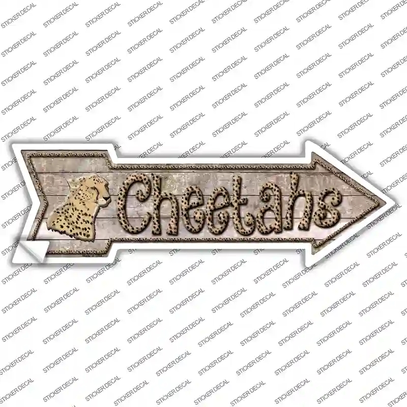 A-293s-S Cheetahs Novelty Arrow Sticker Decal - Small