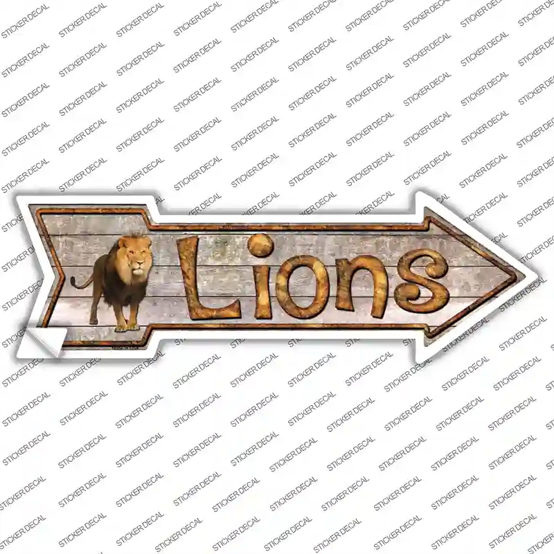 A-304s-L Lions Novelty Arrow Sticker Decal - Large