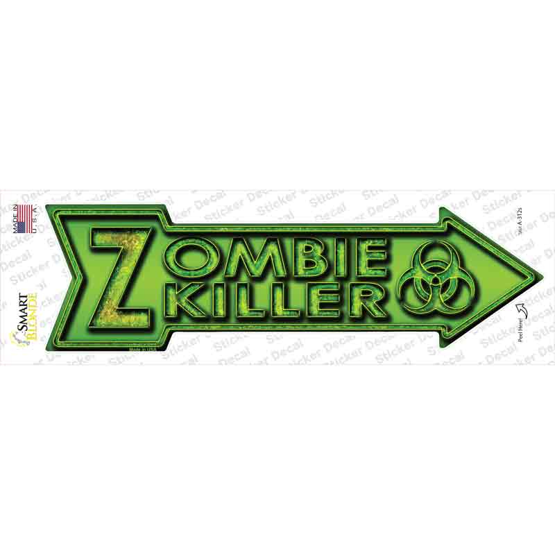 A-312s-M Zombie Killer Novelty Arrow Sticker Decal - Medium