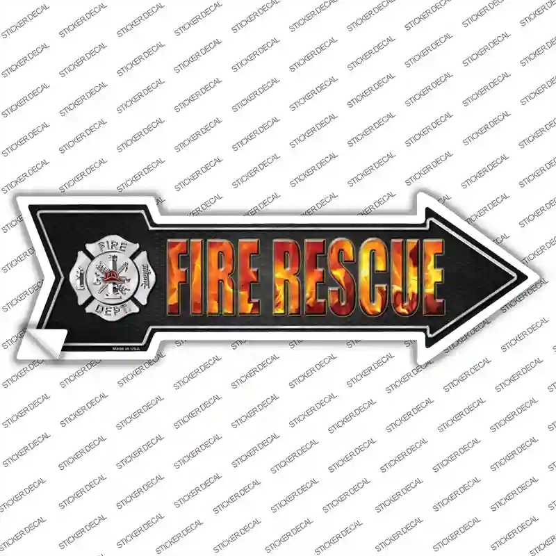 A-313s-S Fire Rescue Novelty Arrow Sticker Decal - Small