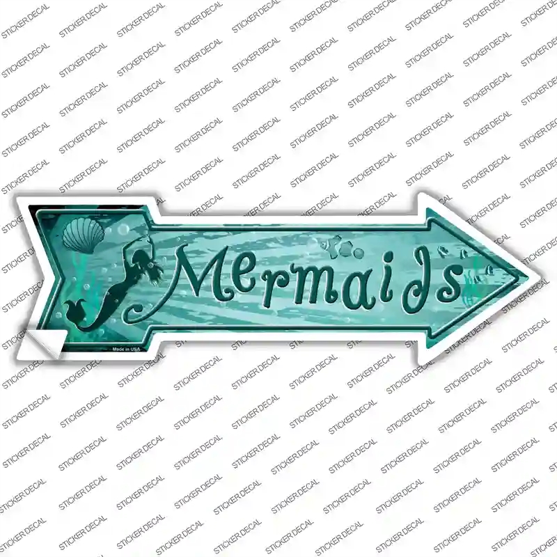 A-315s-XL Mermaids Novelty Arrow Sticker Decal - Extra Large