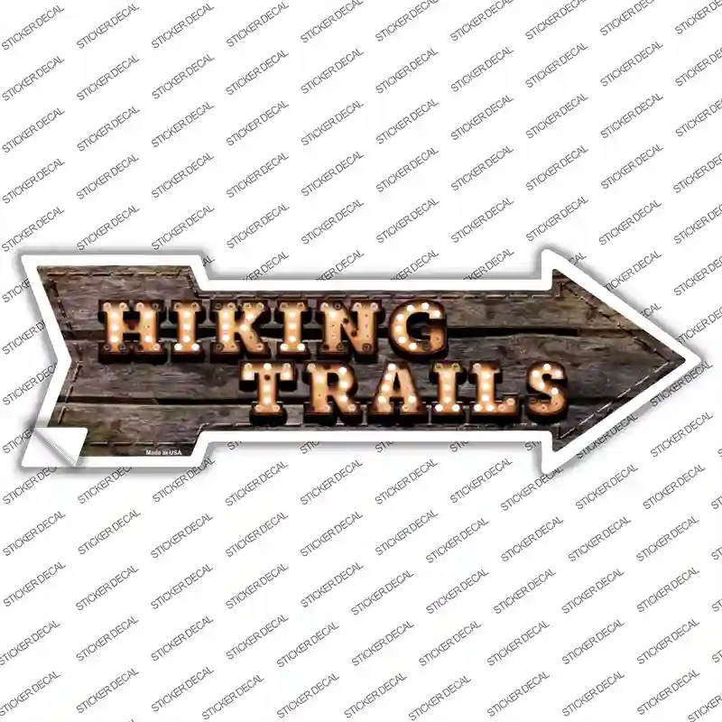 A-468s-L Hiking Trails Bulb Letters Novelty Arrow Sticker Decal - Large