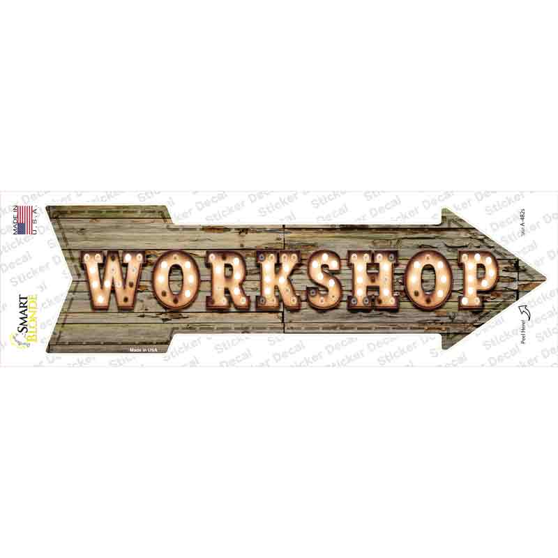 A-482s-M Workshop Bulb Letters Novelty Arrow Sticker Decal - Medium
