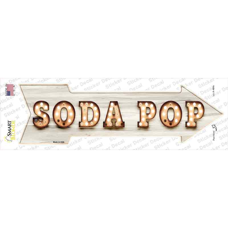A-484s-M Soda Pop Bulb Letters Novelty Arrow Sticker Decal - Medium