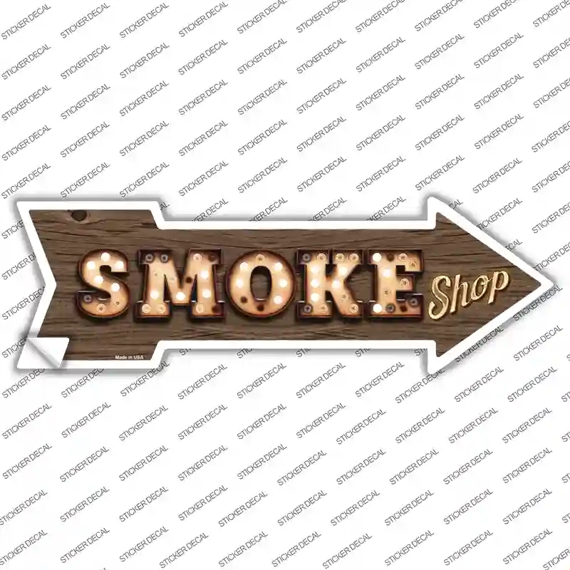 A-504s-S Smoke Shop Bulb Letters Novelty Arrow Sticker Decal - Small