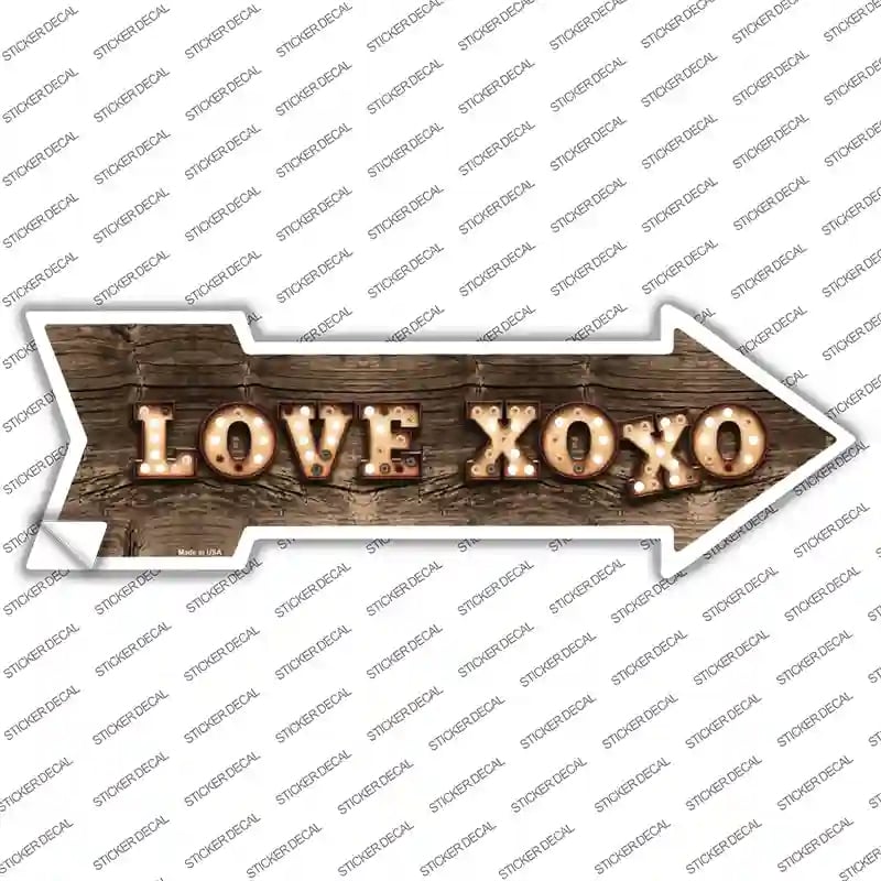 A-511s-L Love XOXO Bulb Letters Novelty Arrow Sticker Decal - Large