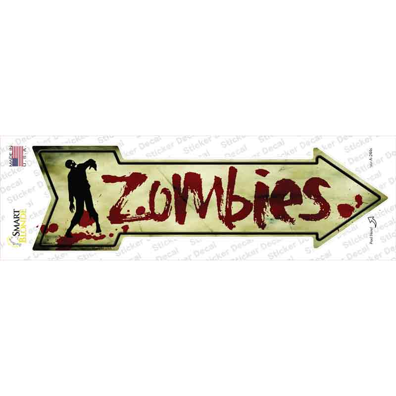 A-244s-M Zombies Novelty Arrow Sticker Decal - Medium