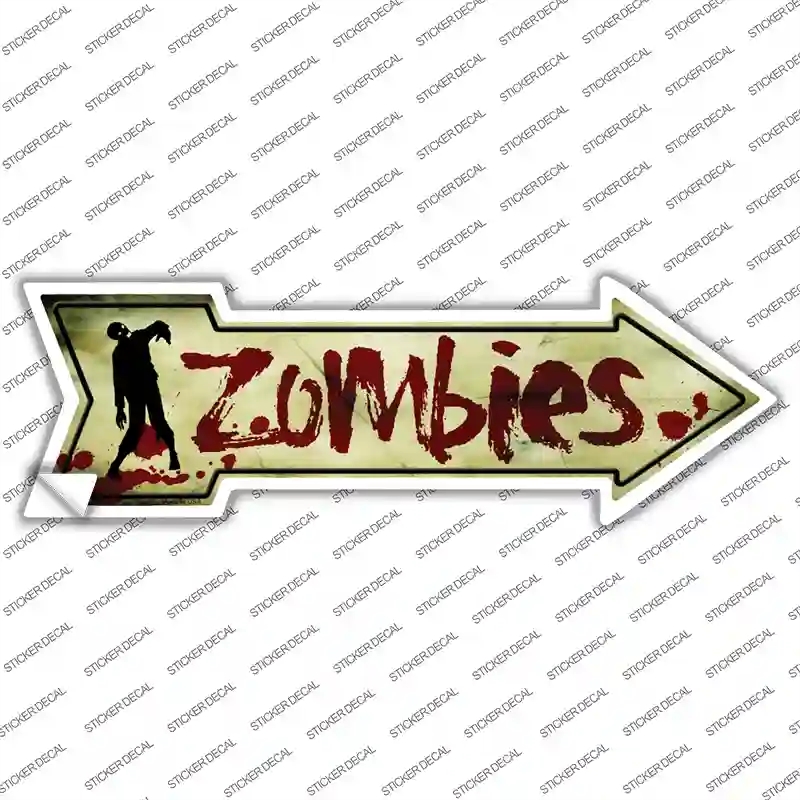 A-244s-S Zombies Novelty Arrow Sticker Decal - Small