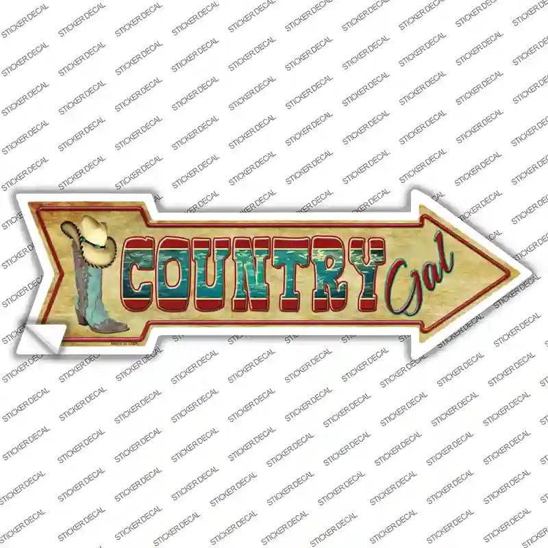 A-248s-S Country Gal Novelty Arrow Sticker Decal - Small