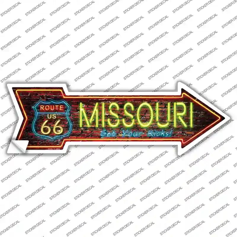 A-300s-L Missouri Neon Novelty Arrow Sticker Decal - Large