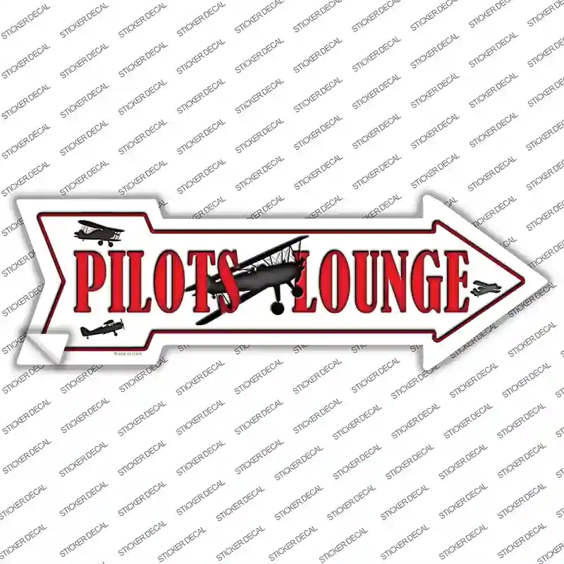 A-350s-S Pilots Lounge Novelty Arrow Sticker Decal - Small
